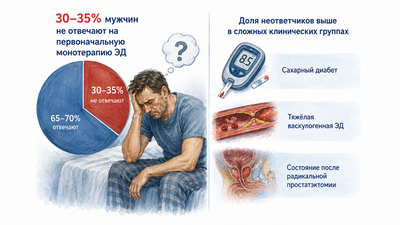 Резистентность к терапии эректильной дисфункции: фундаментальные механизмы, диагностический поиск и алгоритм ведения пациентов