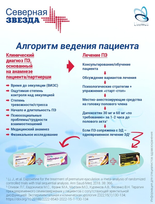 Первичная, преждевременная (ранняя) эякуляция: алгоритм ведения