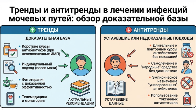 Тренды и антитренды в лечении инфекций мочевых путей: обзор доказательной базы